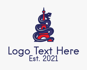 Tourist Spot - Snake Tower Paris logo design