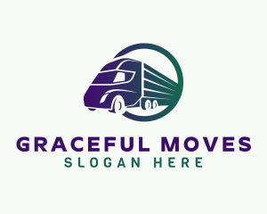 Gradient Truck Forwarding logo design