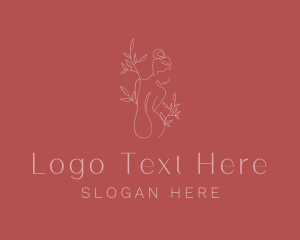 Waxing - Flawless Female Body Leaves logo design