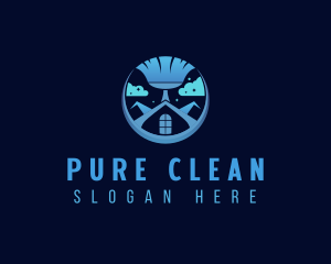 Broom House Cleaning logo design