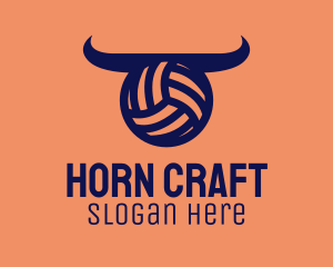 Horns - Blue Volleyball Horns logo design