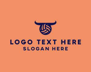 Fight - Blue Volleyball Horns logo design