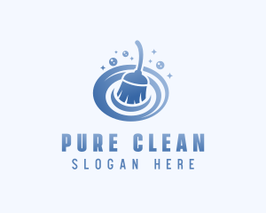 Broom Housekeeping Cleaner logo design