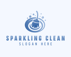 Cleaner - Broom Housekeeping Cleaner logo design