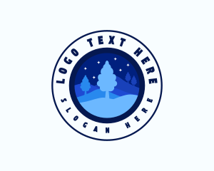 Badge - Night Farm Tree logo design