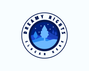 Night Farm Tree logo design