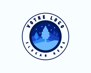 Winter - Night Farm Tree logo design