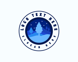 Night - Night Farm Tree logo design