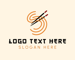 Chopsticks - Oriental Noodles Letter S logo design