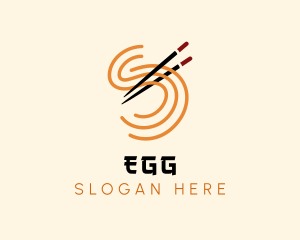 Food Stand - Oriental Noodles Letter S logo design