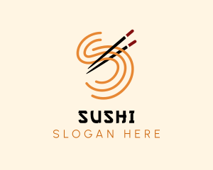 Oriental Noodles Letter S logo design