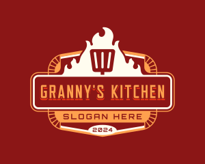 Blazing Grill Spatula logo design