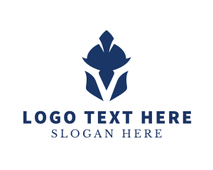 Helmet - Spartan Soldier Helmet Letter V logo design