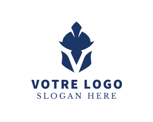 Spartan Soldier Helmet Letter V Logo