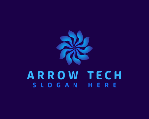 Floral Tech Swirl logo design