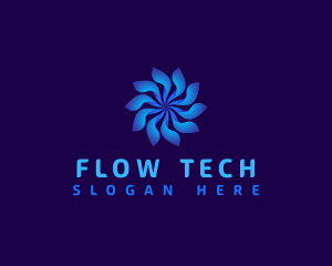 Floral Tech Swirl logo design