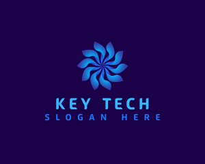 Floral Tech Swirl logo design