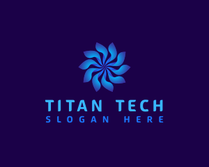 Floral Tech Swirl logo design