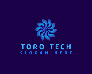 Floral Tech Swirl logo design