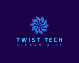 Twist - Floral Tech Swirl logo design