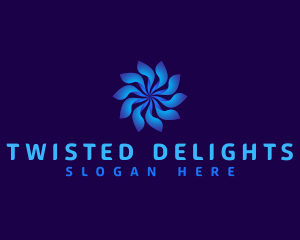 Floral Tech Swirl logo design