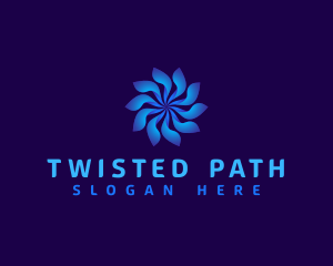 Floral Tech Swirl logo design