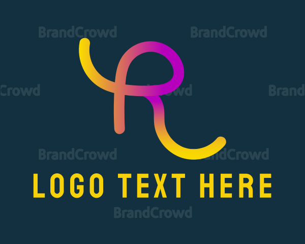 Colorful Advertising Letter R Logo