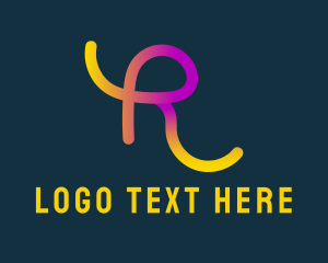 Colorful Advertising Letter R Logo