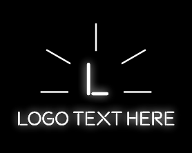 Hollywood - White Letter Neon Glow logo design
