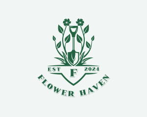 Flower Garden Shovel logo design