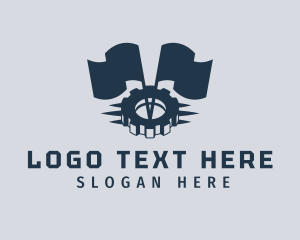 Cogwheel - Mechanic Gear Flags logo design