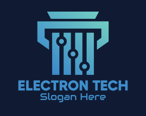 Tech Circuit Pillar logo design