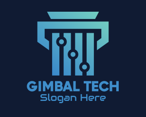 Tech Circuit Pillar logo design