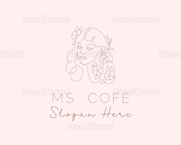 Beautiful Floral Lady Logo