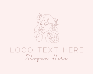 Facial Care - Beautiful Floral Lady logo design