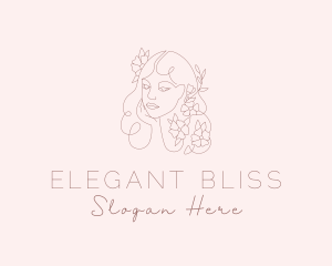 Beautiful Floral Lady Logo