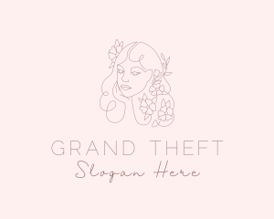 Beautiful - Beautiful Floral Lady logo design