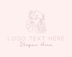 Beauty Product - Beautiful Floral Lady logo design