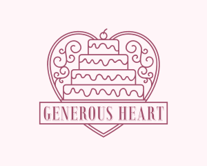 Heart Cake Confectionery logo design