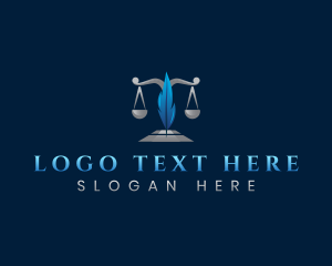 Notary - Feather Justice Scale logo design