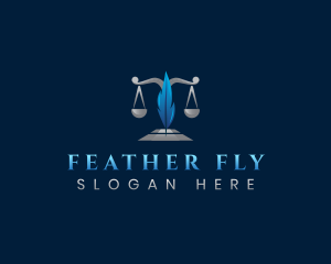 Feather Justice Scale logo design