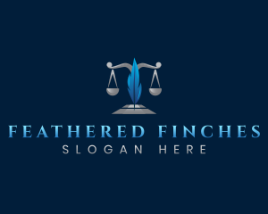 Feather Justice Scale logo design