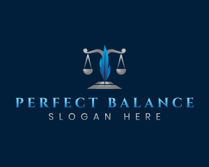 Feather Justice Scale logo design