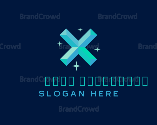 Shiny Gem Letter X Logo