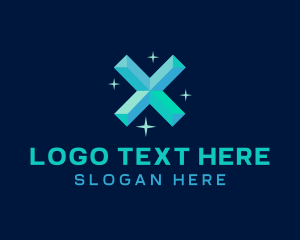 Diamond - Shiny Gem Letter X logo design