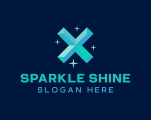 Twinkle - Shiny Gem Letter X logo design