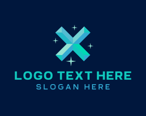 Twinkle - Shiny Gem Letter X logo design
