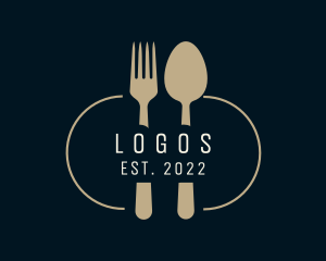 Eating House - Spoon Fork Utensils logo design