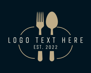 Eating House - Spoon Fork Utensils logo design