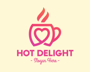 Heart Coffee Cup logo design